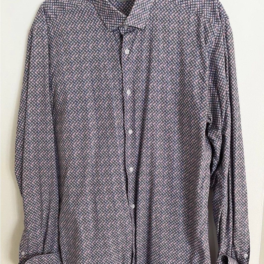 Tristan Men's Patterned Button-Up Shirt